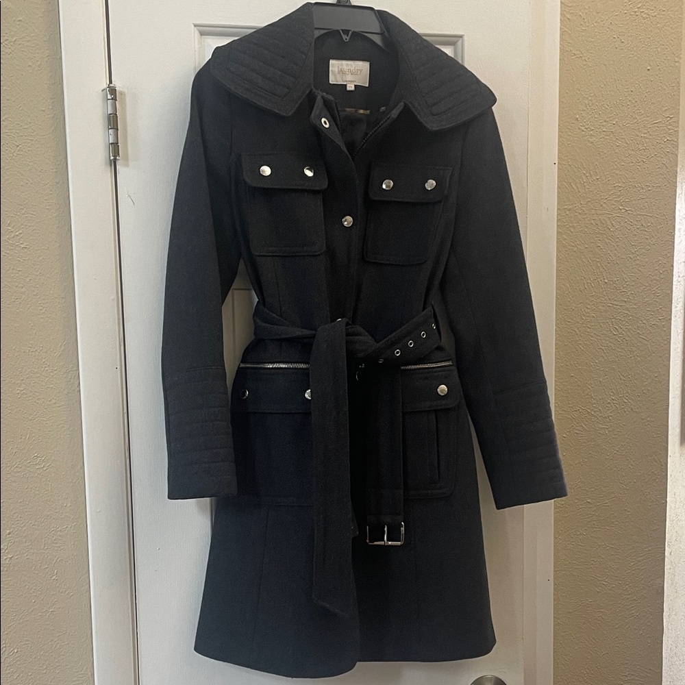 Laundry By Shelli Segal Gray Belted Trench Coat